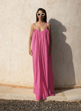 Gathered Maxi Dress With Spaghetti Straps 6